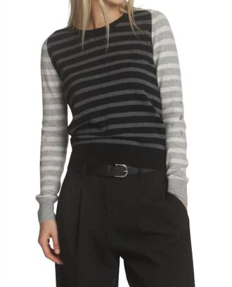Label+Thread Emma Glory Stripe Top In Black