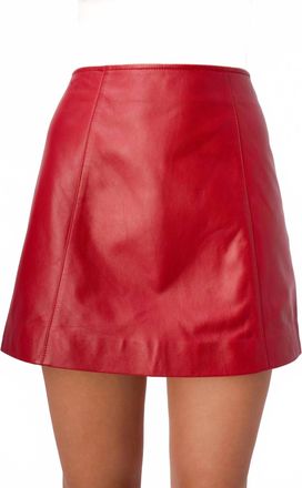 Cami NYC Cillian Genuine Leather Mini Skirt In Poppy
