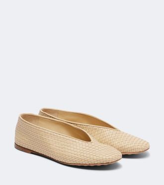 Bottega Veneta Bailarinas Rosa de piel Intrecciato