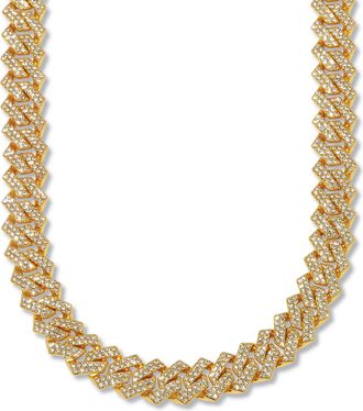Palm Beach Jewelry Round Crystal Goldtone Link Necklace 24-inch