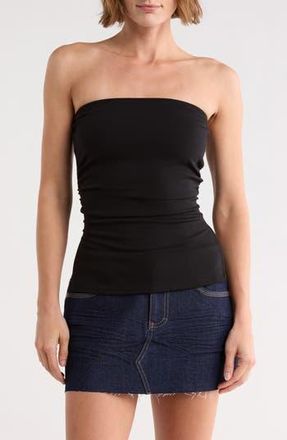 Madden Girl Split Hem Tube Top in Black at Nordstrom Rack, Size X-Large