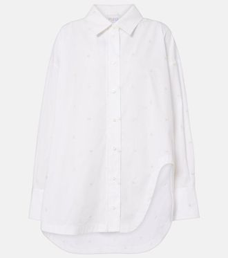 The Attico Embroidered cotton-blend poplin shirt