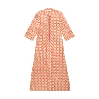 Maliparmi Maxi Dresses, female, Orange, Size: 2XL Floral Spin Dress