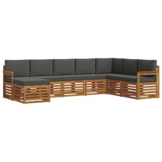 vidaXL Conjunto De Sof&aacute;s De Exterior 8 Pcs Natural Y Antracita Vidaxl