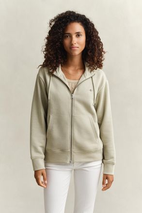 GANT Women Shield Zip Hoodie (XXL) COUNTRY BEIGE