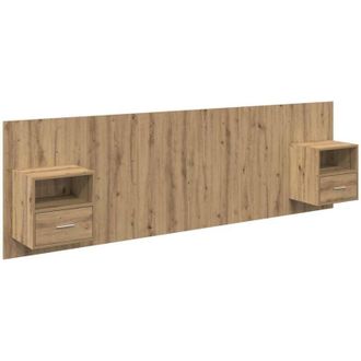 vidaXL Headboard with Cabinet 3 pcs Artisan Oak Engineered Wood vidaXL