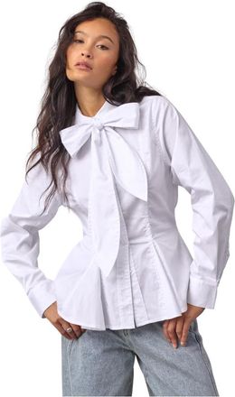 Co'Couture Camisa Peplum con Lazada Poppy CC - Blouses & Shirts - Mujer - Blanco - XL