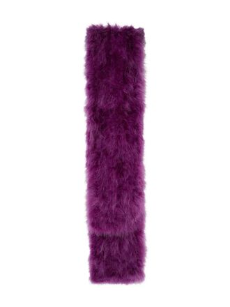 Yves Salomon feather-detailing scarf - women - Feather - One Size - Purple