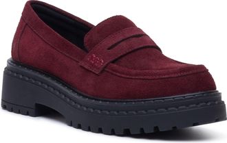 Hush Puppies Odessa Leren Dames Bordo Instappers