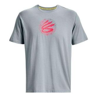 Under Armour Curry Mothers Day Logo T-shirt Grey Pink 1378028-465