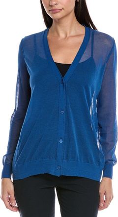 Lafayette 148 New York V-Neck Button Front Wool-Blend Cardigan