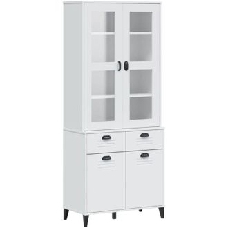 vidaXL Aparador Alto Viken Madera Maciza De Pino Blanco 80x40x190 Cm Vidaxl