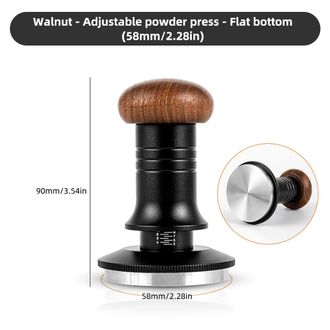 OEM Tamp&oacute;n De Caf&eacute; Espresso De 58 Mm Con Resorte Calibrado De 30 Lb, Base De Acero Inoxidable 304 Y Mango Ergon&oacute;mico De Madera De Nogal