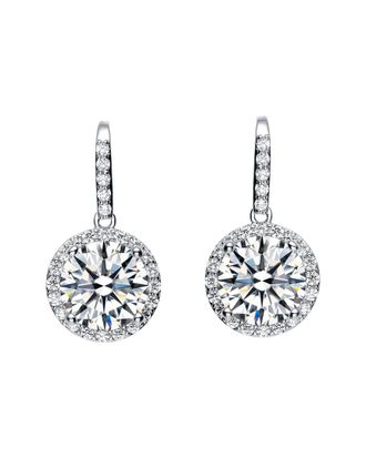 Genevive Silver Cz Drop Earrings
