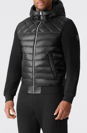 Mackage Fletcher Mixed Media Down Jacket in Black at Nordstrom, Size Xx-Large