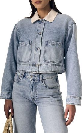 LE JEAN Cora Crop Denim Jacket in Wild And Free at Nordstrom, Size X-Small