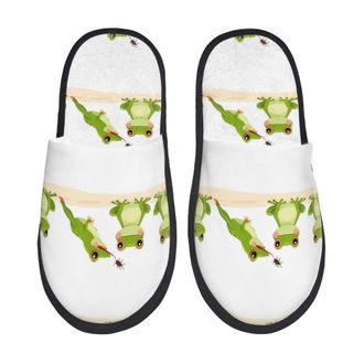 Generic Fluffy Slippers Hunting Frog Soft Fleece Slippers Portable Cotton Slipper For Holiday Ladies Winter M