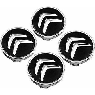 Abysse Enjoliveur De Roue 4x60 Mm Avec Logo Citro&euml;n, Noir, Autres Pi&egrave;ces Automobiles