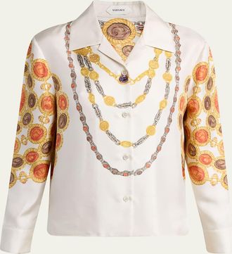 Versace Printed Silk Twill Shirt
