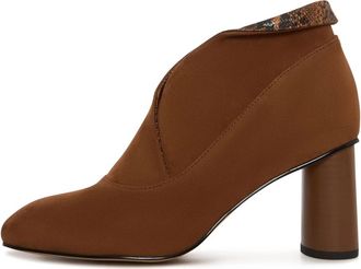 Cesare Gaspari Gevormde hoge vamp enkelschoen - Bruin - Dames - Laarzen met Hak - Bruin - 36 EU - Leer - Schoenen