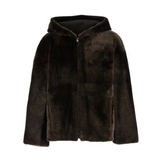 Yves Salomon Faux Fur & Shearling Jackets - Jackets - Mujer - Marr&oacute;n - S