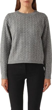 Max Mara Ussuri Sweater - Dames - Ronde hals truien - Grijs - XS - Wol - Truien & Vesten