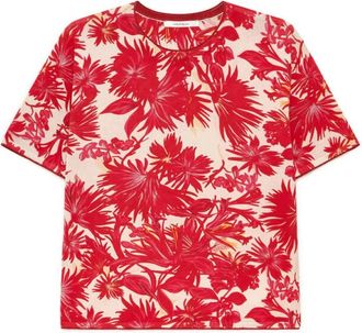 Maliparmi Cotton Printed T-Shirt - Dames - T-shirts - Rood - XL - Katoen - Tops