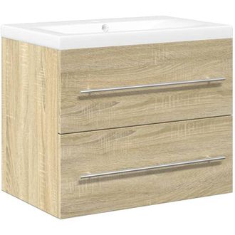 vidaXL Vidaxl - Set De Muebles De Ba&ntilde;o 2 Pzas Madera Contrachapada Roble Sonoma