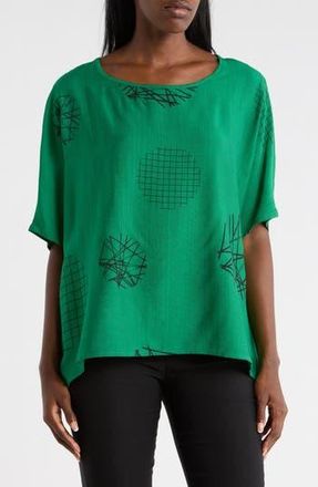 Patrizia Luca Scribble Print Top in Green at Nordstrom Rack, Size Large/x-Large