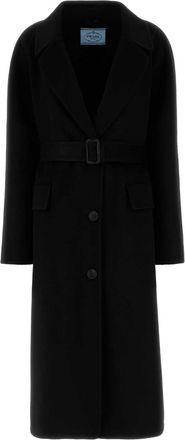 Prada Black Wool Blend Coat