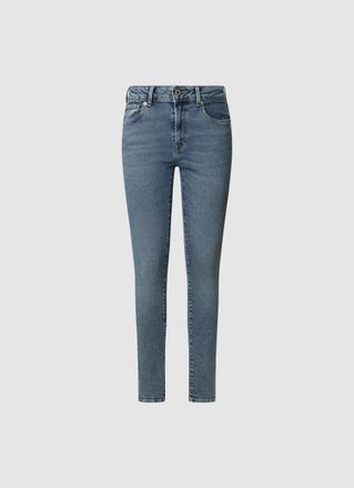 Pepe Jeans London Skinny-fit-Jeans PEPE JEANS SKINNY JEANS MW, Damen, Gr. 26, L&auml;nge 30, beige (medium used stone wash), Denim/Jeans, Obermaterial: 98% Baumwolle, 2% Ela