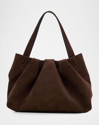 Themoir&egrave; Athena Pleated Vegan Suede Shoulder Bag
