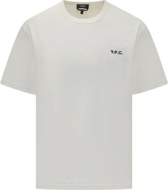 A.P.C. Boxy katoenen T-shirt met ronde hals - Heren - T-shirts - Wit - M - Katoen - Tops