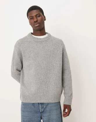Arket Maglione oversize in misto lana grigio mélange
