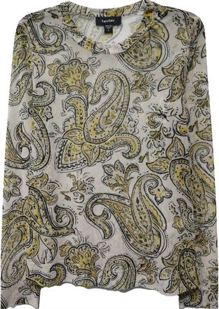 Karen Kane Womens All Over Mesh Top In Golden Paisley