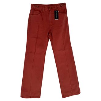 Ulla Johnson Agatha Horsebit-Accent Jeans in Rose Cotton