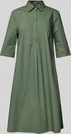 Christian Berg Knielanges Hemdblusenkleid mit 1/2-Arm in Oliv, Gr&ouml;&szlig;e 38