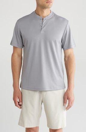 PGA TOUR Short Sleeve Henley Shirt in Sleet at Nordstrom Rack, Size Medium