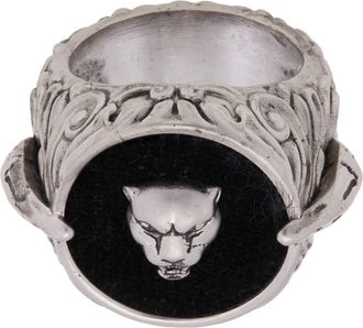Roberto Cavalli Panther Head Velvet Ring, Size 18