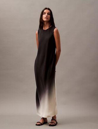 Calvin Klein Womens Gradient Maxi Dress - Black - XS