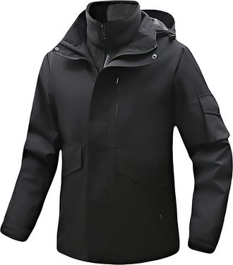 Generic Rain Jacket Waterproof Mens 3 in 1 Waterproof and Windproof Jacket Fleece Lined Raincoats Casual Hiking Jacket Outdoor Sports Windbreak Coats Winter W