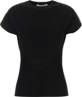 Sportmax Black Knitted Crew Neck Top