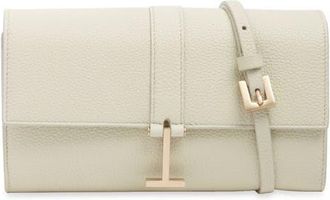 Tom Ford Kara Grain Leather Crossbody Wallet in Dove Grey at Nordstrom