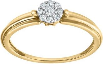 LuvMyJewelry Elowen 0.15 Ct Natural Diamond Floral 10K Gold Ring in 10K Yellow Gold at Nordstrom, Size 7