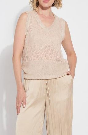 Lyss&eacute; Bria Sequin V-Neck Sleeveless Sweater in Chablis Sequins at Nordstrom Rack, Size X-Large