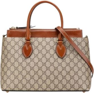Gucci Pre-owned Vintage Leren Handtas - Dames - Vintage Handtas - Beige - ONE Size - Leer - Vintage