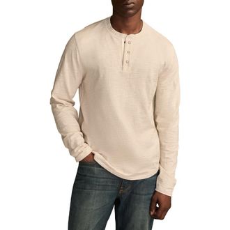 Lucky Brand Slubbed Heather Cotton Henley in Heather Oat at Nordstrom, Size Xx-Large