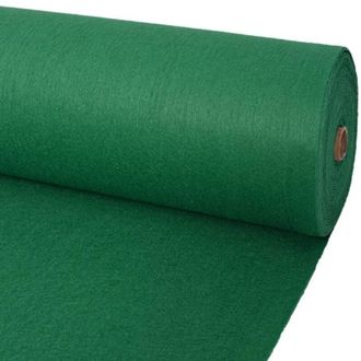 vidaXL Exhibition Carpet Plain 1.2x12 m Green Vidaxl