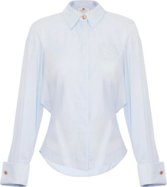 Elisabetta Franchi Camicia in cotone con ricamo - Blu