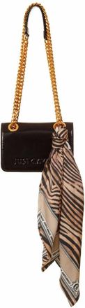 Just Cavalli Schoudertas met Foulard - Dames - Schoudertassen - Zwart - ONE Size - Polyester - Tassen